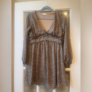 Altar'd State Animal Print Long Sleeve Dress